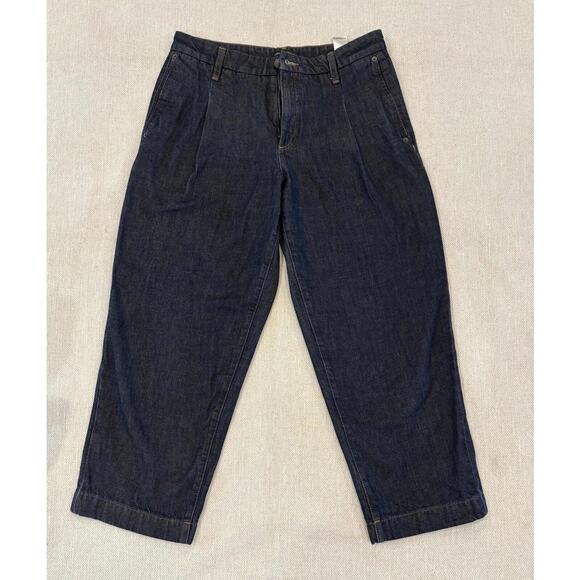 Banana Republic Womens Premium Mid Rise Straight Pleated Wide Jeans 29/8 Regular - Picture 1 of 8